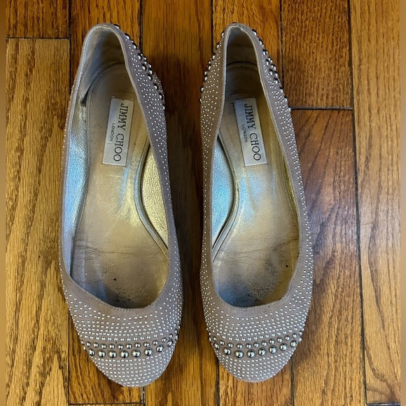 Jimmy Choo Suede Studded Ballet flats, size 37.5 - Picture 2 of 12